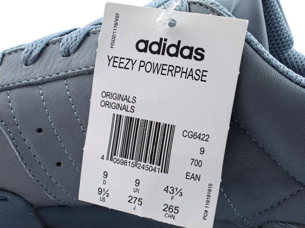 Adidas Yeezy Powerpha бирка
