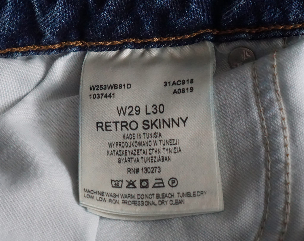 джинсы Wrangler бирка боковая