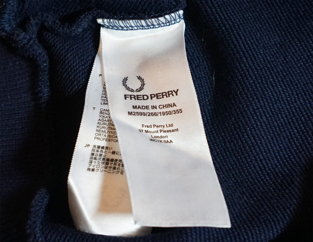 fred perry бирка боковые