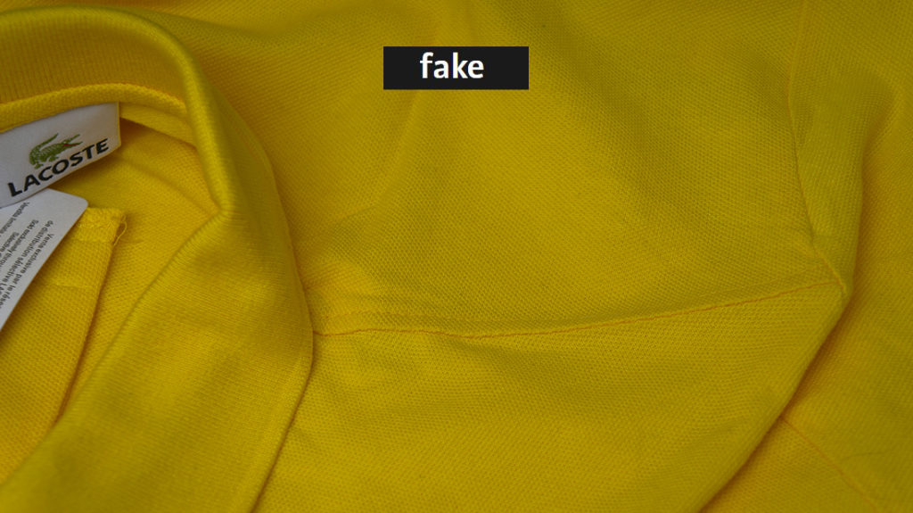 lacoste shoulder seam fake