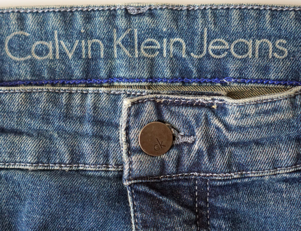 CK джинсы цепной стежок